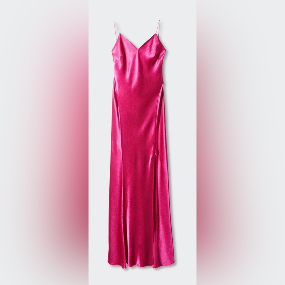 COPY - Mango Side- Slit Satin Dress